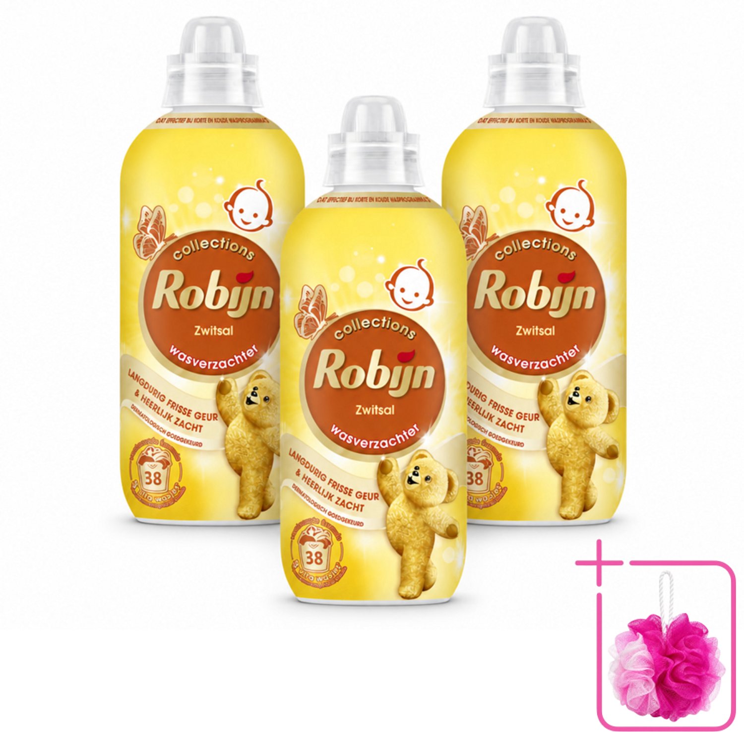 3 x Robijn – Wasverzachter – Zwitsalgeur – 765 ml - Bulkverpakking - Wasverzachter - Douchemop - Babygeur