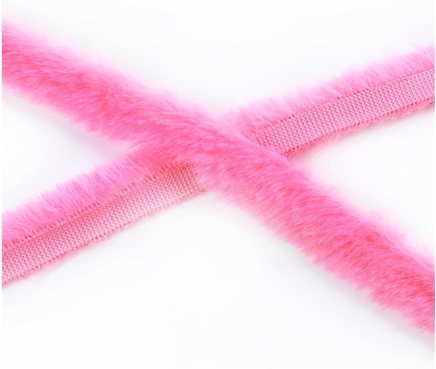 Kunstbont borduursel bont om te knutselen, doe-het-zelf handgemaakte kunstbontband, zacht pluche kunstbont, sierband voor kostuums, decoratie, knutselen, #14 roze, 300 x 1 cm