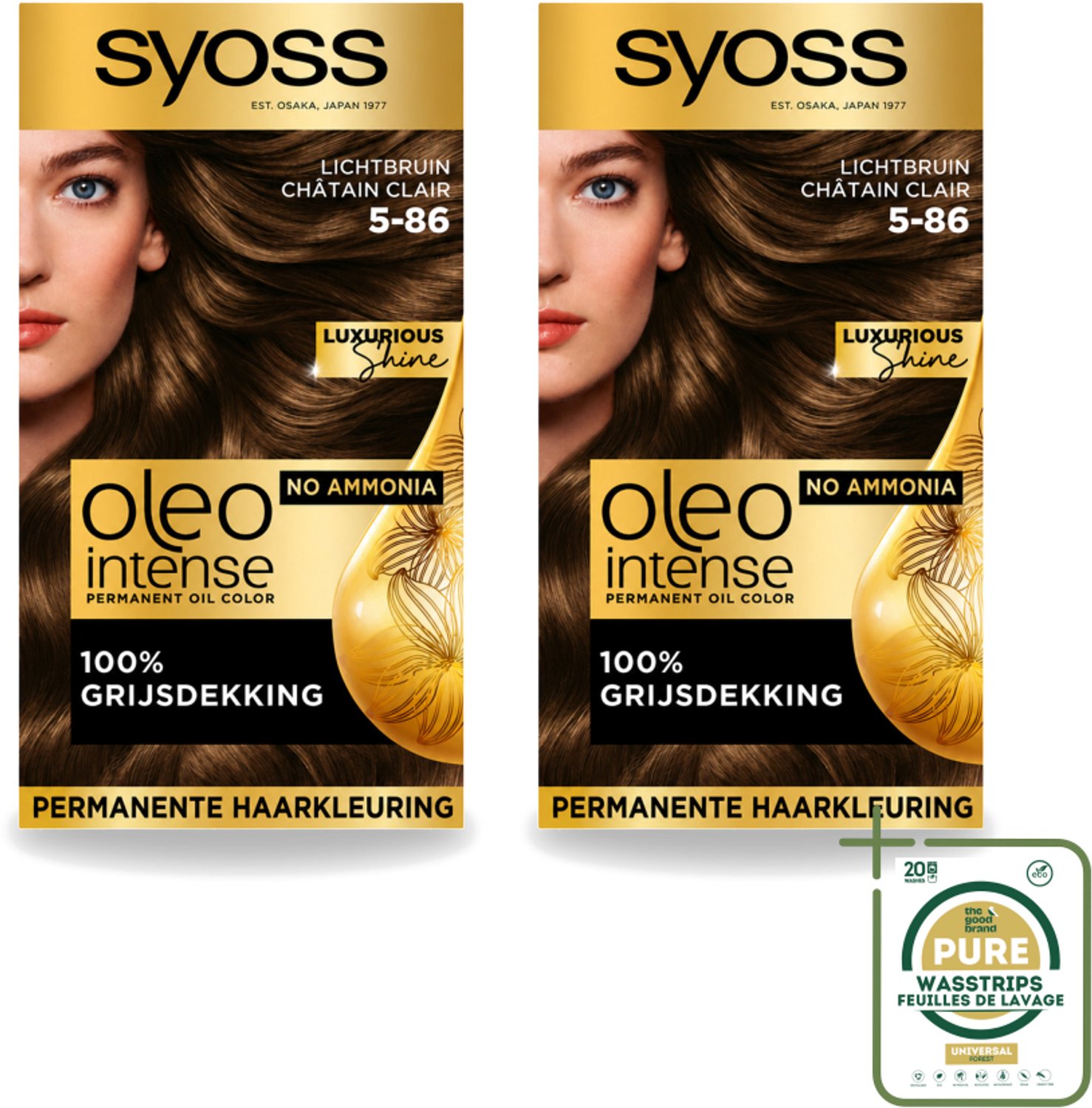 2 x SYOSS - Oleo Intense 5-86 - Haarverf - Permanente Haarkleuring - Lichtbruin - Langdurige Kleur - Wasstrips - Haarverf - Permanente Haarkleuring - Lichtbruin - Haarkleur - Haarverf Zonder Ammoniak