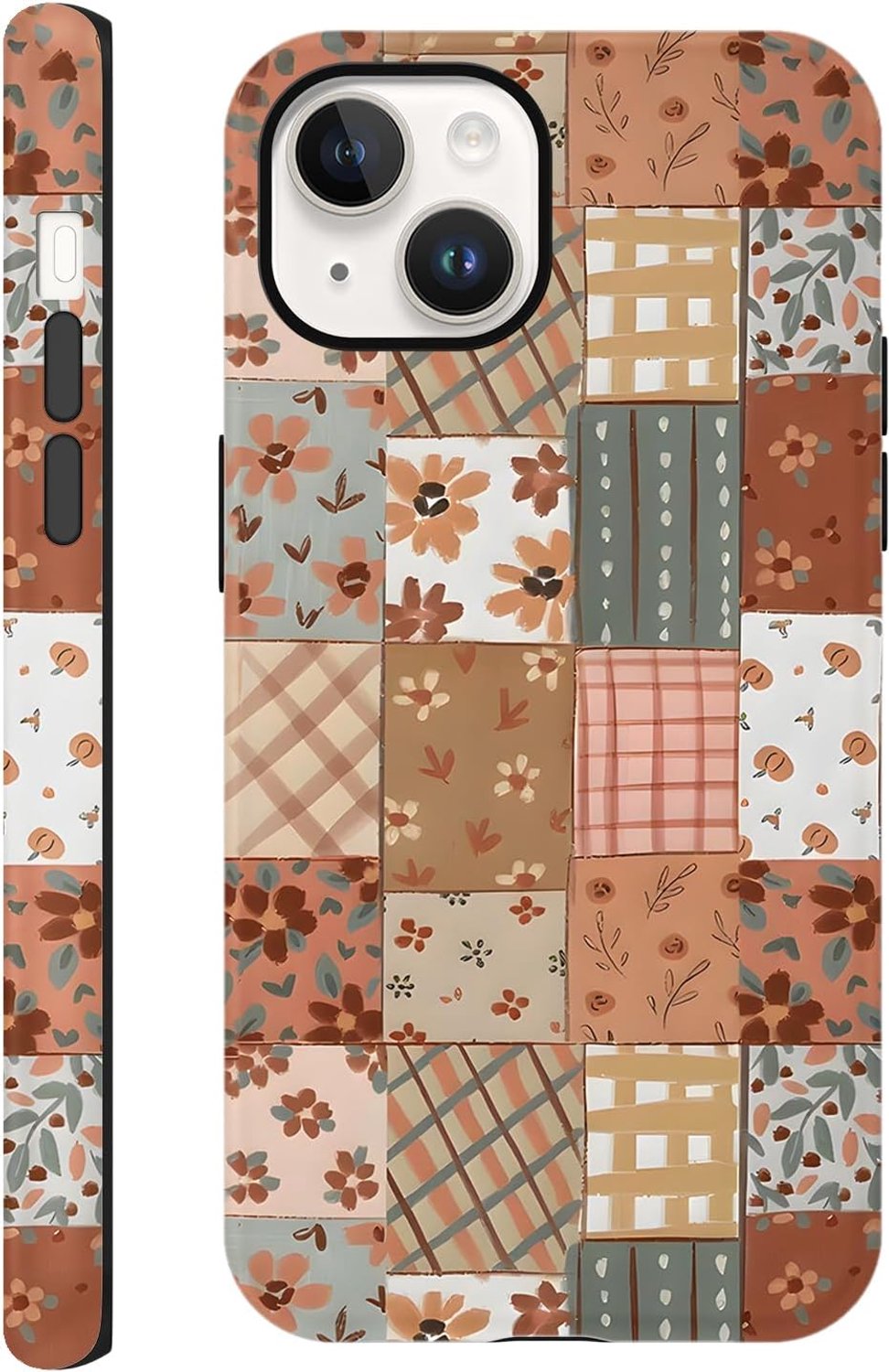 Beschermhoesje voor iPhone 14/iPhone 13 6,1 inch, esthetisch Schots hoesje, patroon, vrouwelijke schelpendesign, 2-in-1, schokbestendig, valbescherming, bumper meisjes, siliconen hoes, 04
