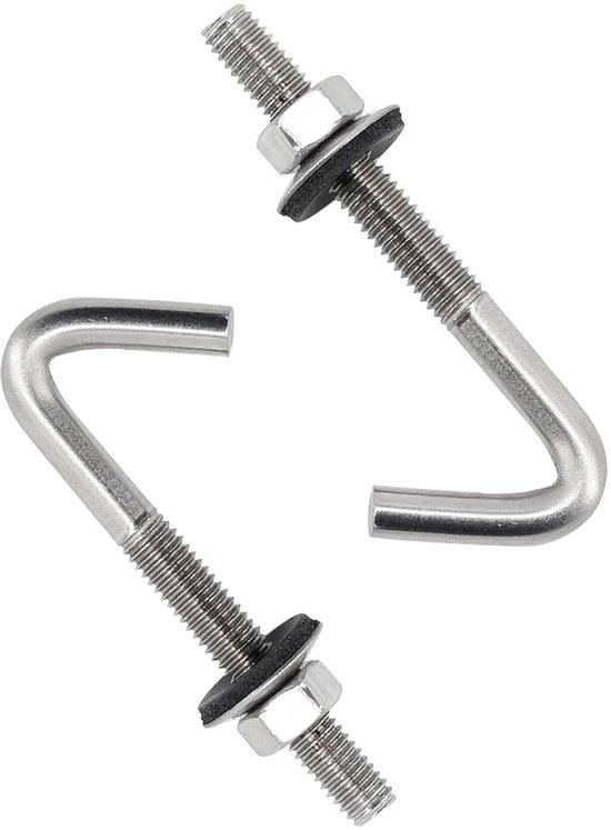 (10 stuks) M6 x 140 mm dakanker, betonanker, schroeven, J-haken, 304 roestvrij staal, wandhaak, lange schacht, haak met zeskantmoer, sluitring — afbeelding 4
