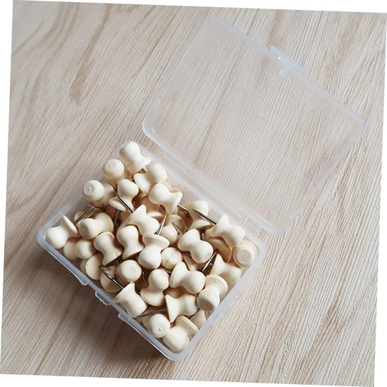 120 Stuks houten punaises kurk bosachtige inrichting duw kindermodel vissersboot houten decor prikbord creatieve punaise duimspijkers visgraat versieren pin Bamboe — afbeelding 4