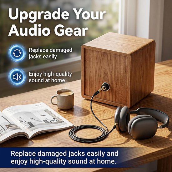 5 stuks stereo-jackstekkers 3,5 mm, stereo-stekker met stereo-moer PJ-392A om te solderen, 3-polige audio-aansluitingen van nylon met vernikkeld contacten voor reparatie van hoofdtelefoon microfoon — afbeelding 4