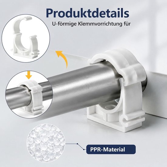 30 stuks buisklemmen 32 mm, kunststof bevestigingsklem — afbeelding 3