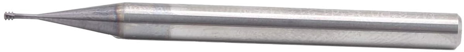 Draadfrees 3 tanden Metrisch 60 graden wolfraamstaal CNC-gereedschap M1,6 x 0,35 x D4 x 50 mm voor aluminium koper gietijzer roestvrij staal gelegeerd staal gereedschapsstaal en