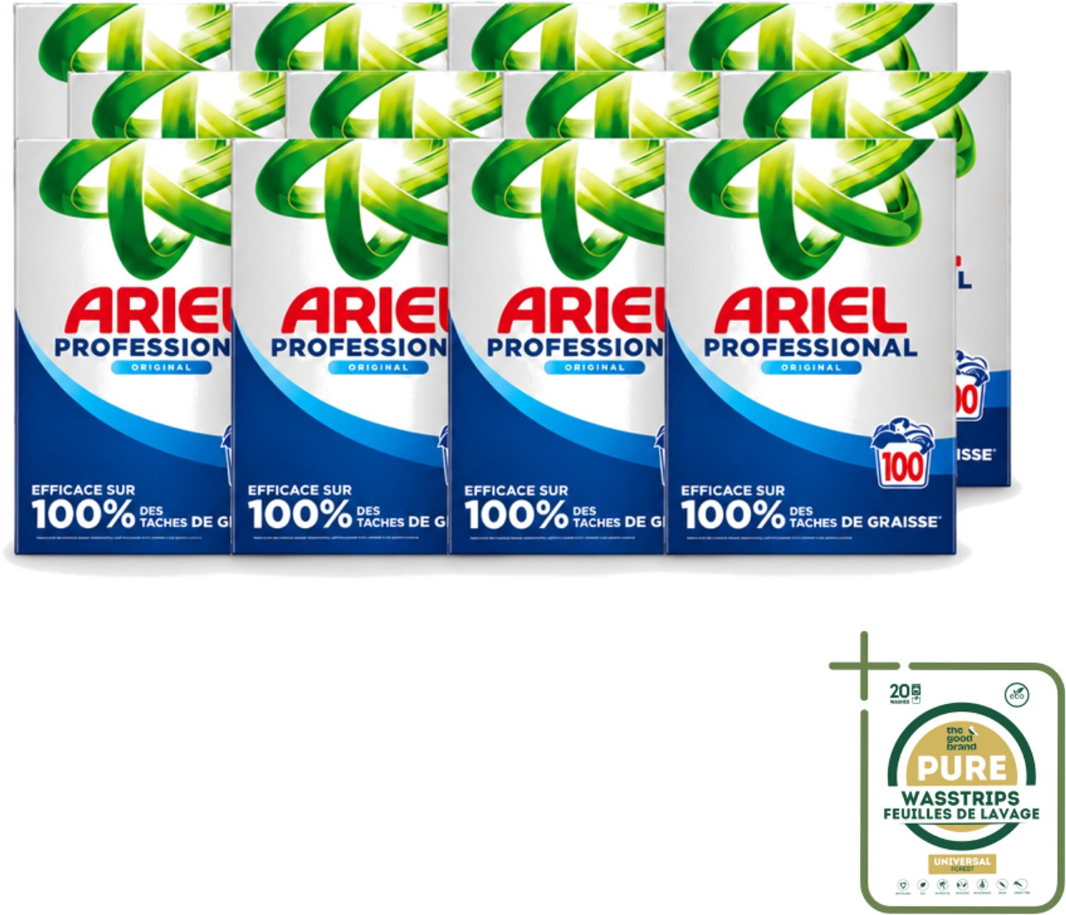 12 x Ariel – Waspoeder – Professional Regular – 100 wasbeurten - 5,5 kg - Wasstrips - Waspoeder - Wasmiddel - Reinigingsresultaat - Vlekverwijdering - Professioneel Wasmiddel