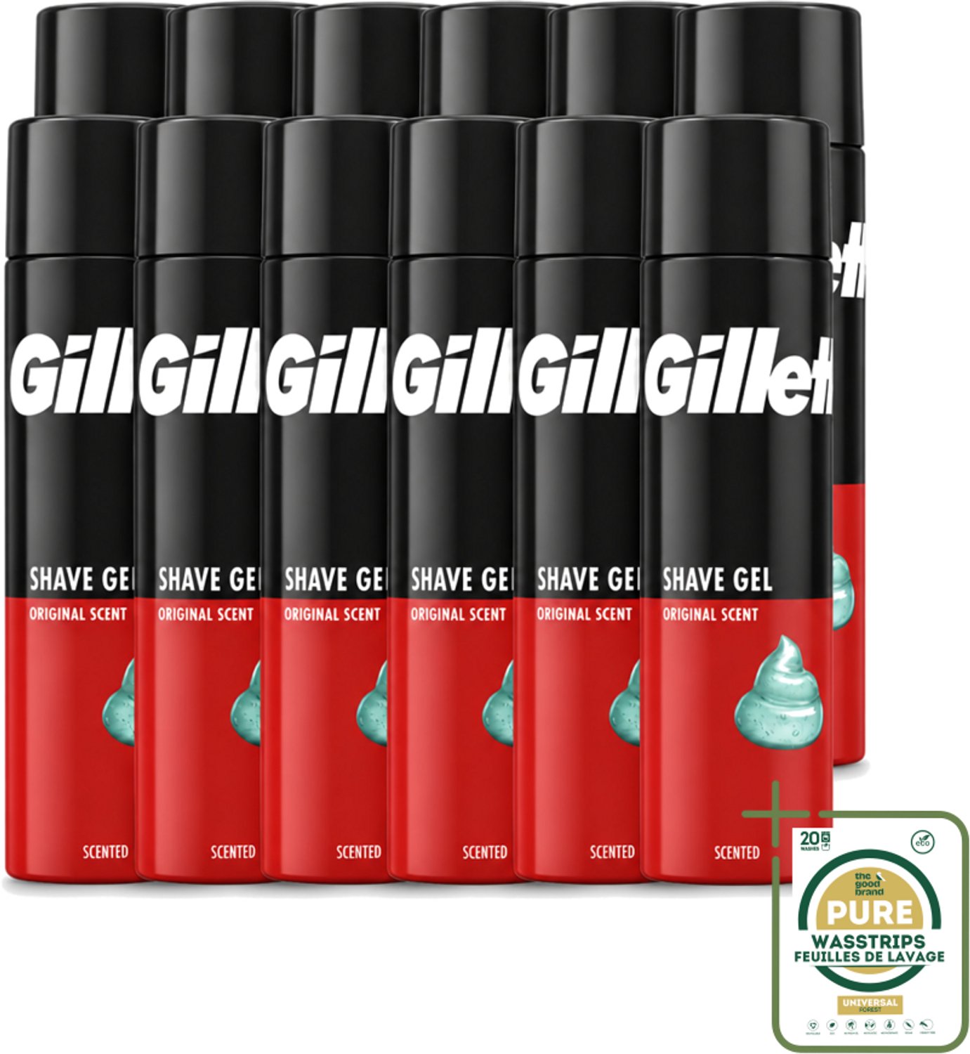 12 x Gillette – Scheergel – Classic – 200 ml - Scheergel - Gevoelige Huid - Scheren - Scherpen - Schuim
