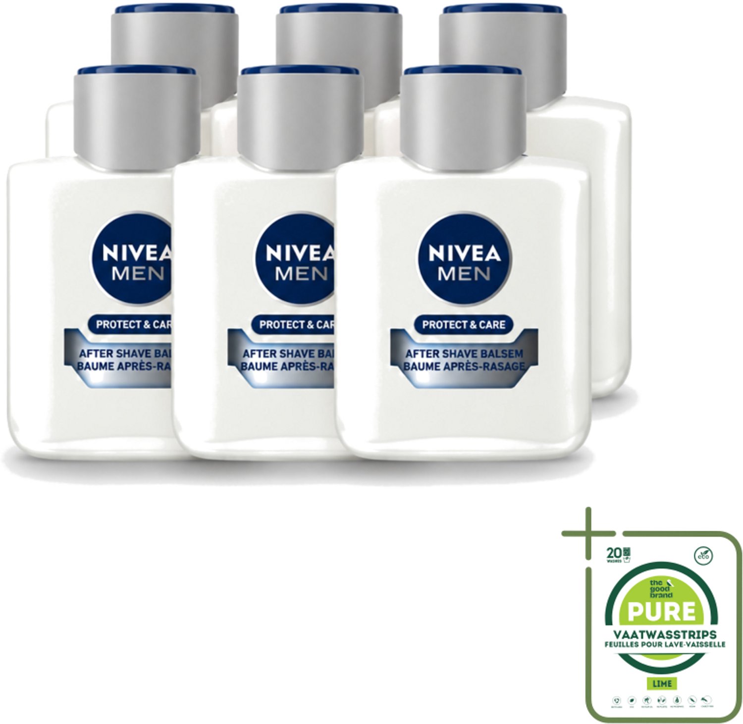 6 x Nivea - Men - Protect & Care Aftershave Balsem - Balm - 100 ml - Grootverpakking - Aftershave Balsem - Huid Verzorging - Scheerbeurt - Roodheid Verminderen - Huid Kalmeren