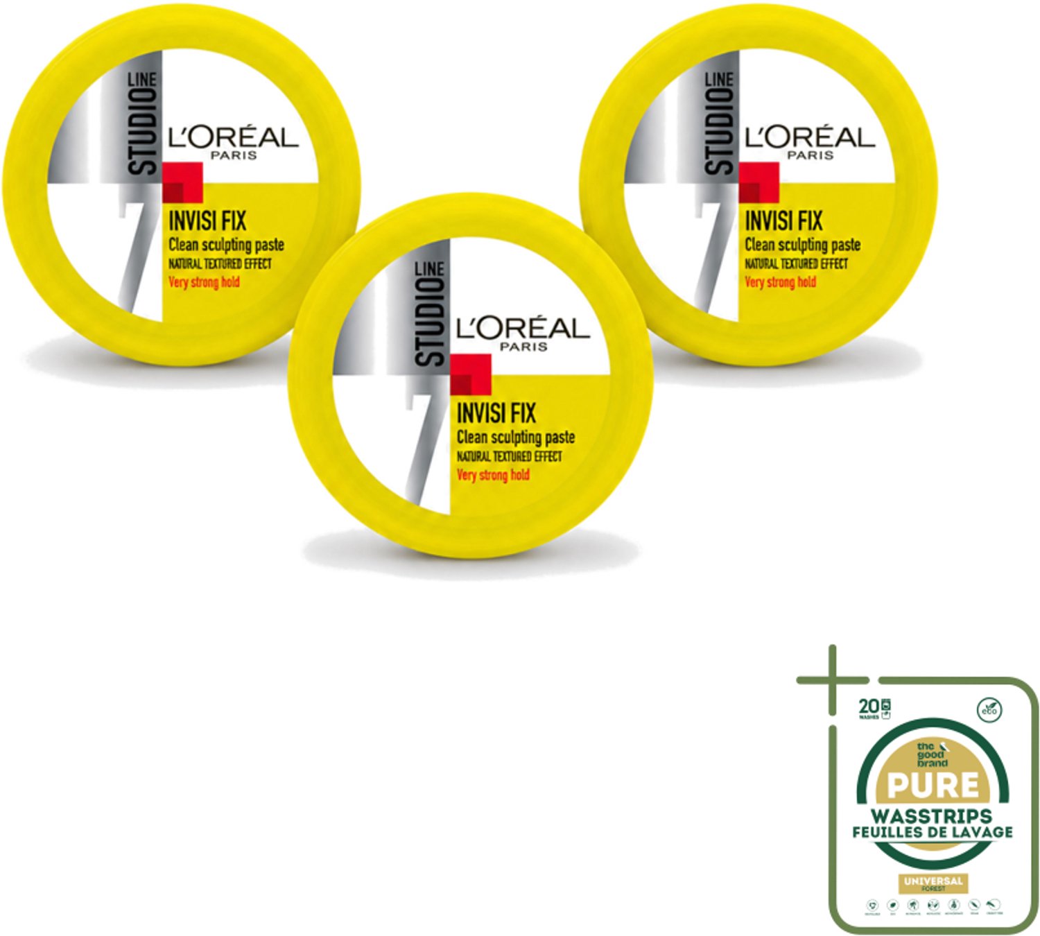 3 x L'Oréal Paris - Wax - Studio Line - Invisi Fix - Gel-Paste Clean Sculpting - 75 ml - Gel Paste - Wax - Haar Styling - Natuurlijke Fixatie - Gezond Haar