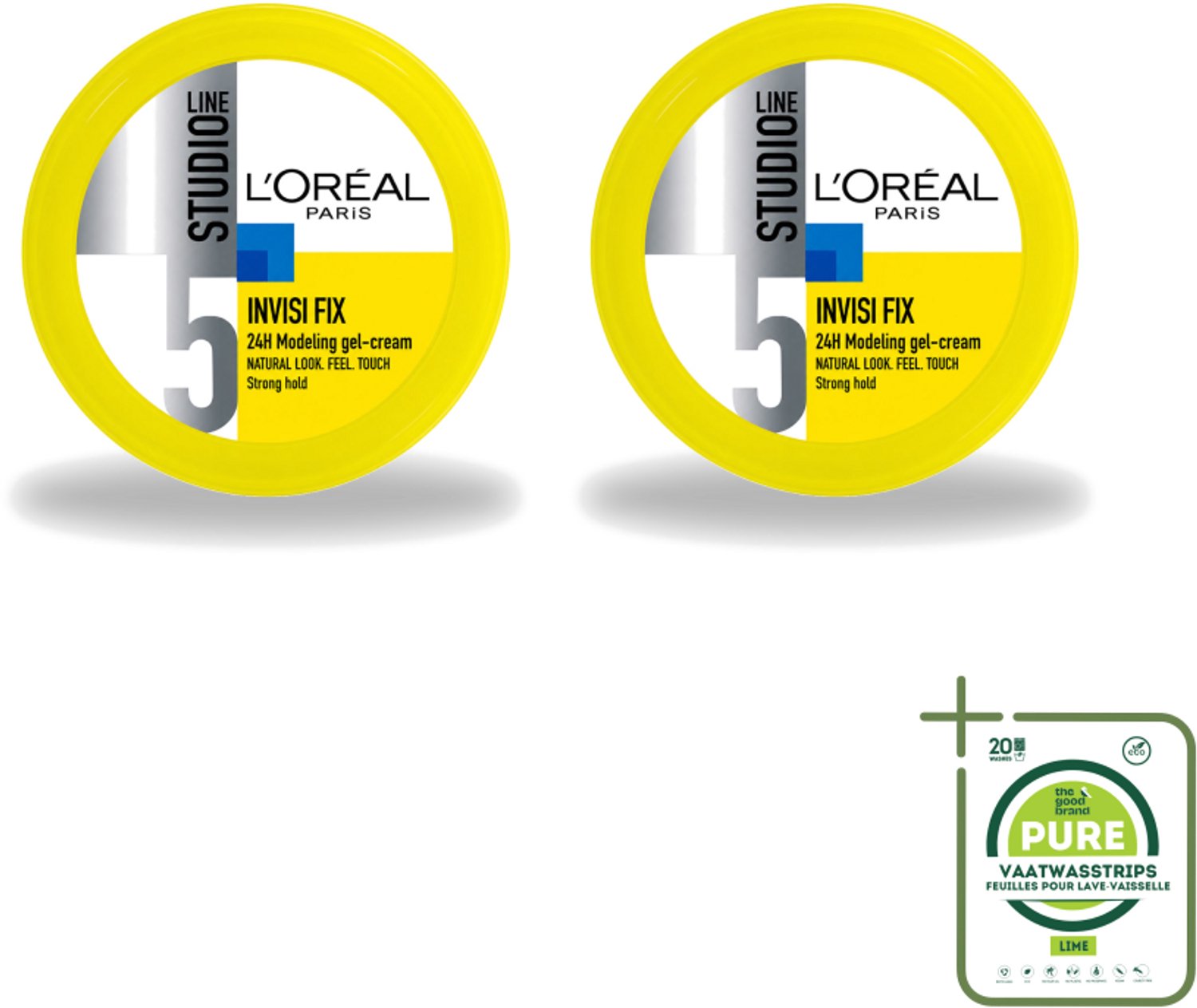 2 x L'Oréal Paris - Gel - Studio Line - Invisi Fix - 24H Clean Modeling Gel Crème - 150 ml - Grootverpakking - Haarkleur - Haarkleur Vasthouden - Haarkleur Modelleren - Haarkleur Fixeren - Haarkleur Verzorgen