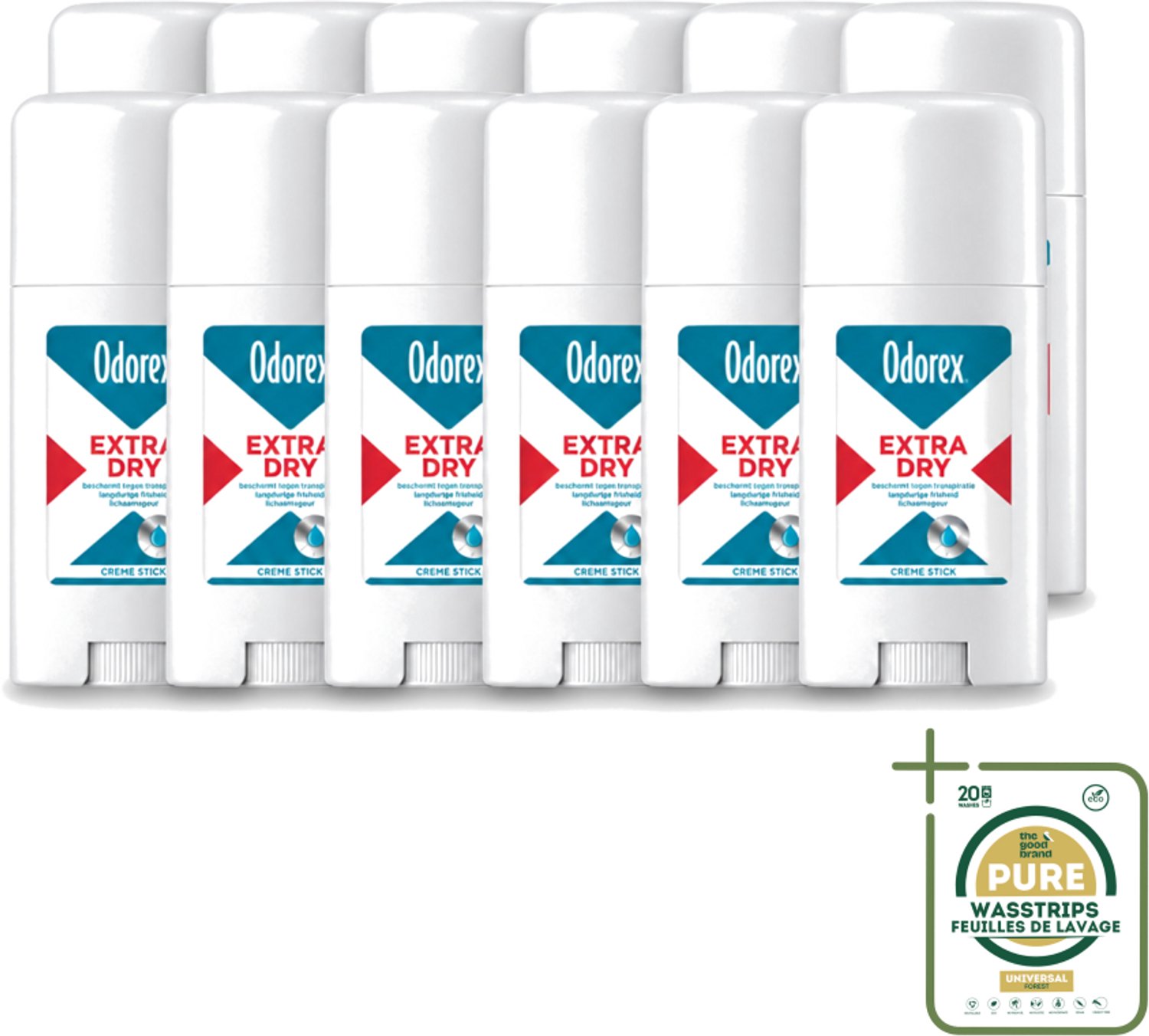 12 x Odorex - Deodorant Stick - Extra Dry - Intens Droog - Zonder Parfum - 40 ml - Extra Dry Deodorant Stick - Geurloos Deodorant - Anti Transpirant - Droge Huid - Zweetvermindering