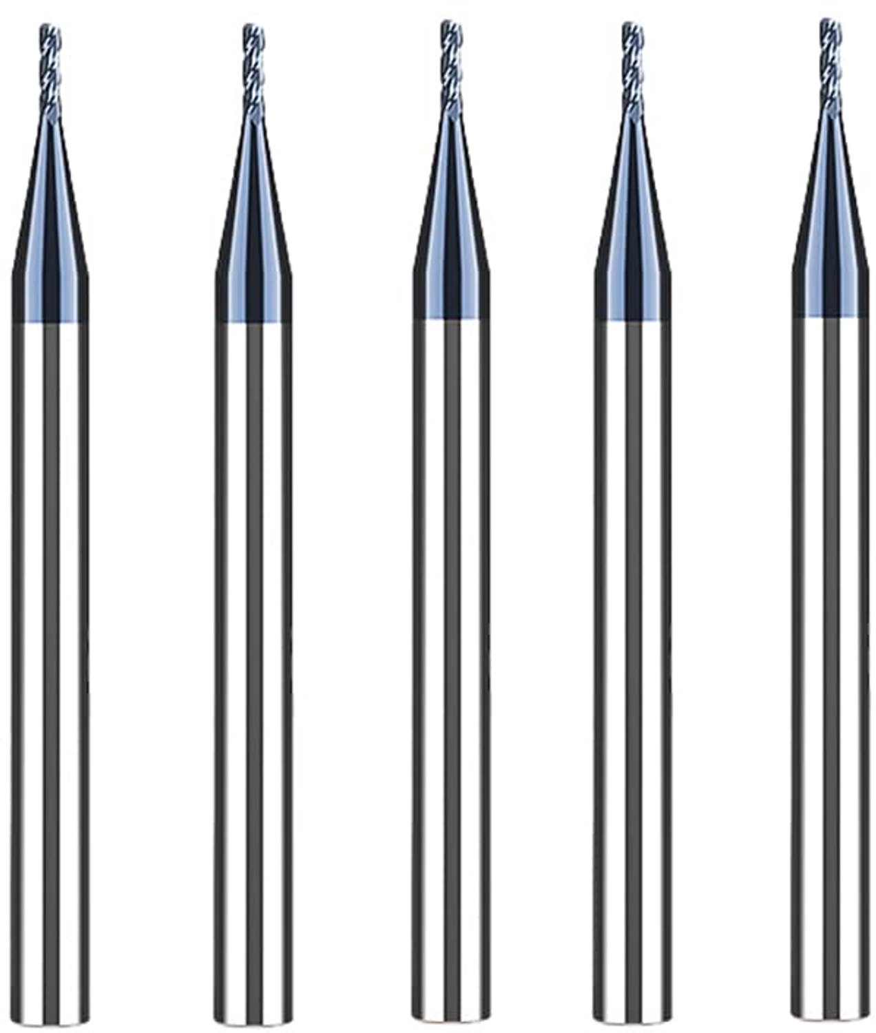 5 Stukken Hardmetaal Frees 1mm, 4 Tanden/4 Snijden CNC frees, zwart AlTiN gecoat, CNC schachtfrees metaalfrees 1mm voor Staal Metaal hout Acryl Kunststof (1mm)