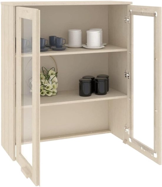 Bijzettafel kasten buffet kasten keuken kasten highboard top Hamar honingbruin 85x35x100 cm massief hout voor woonkamer, eetkamer en keuken — afbeelding 5