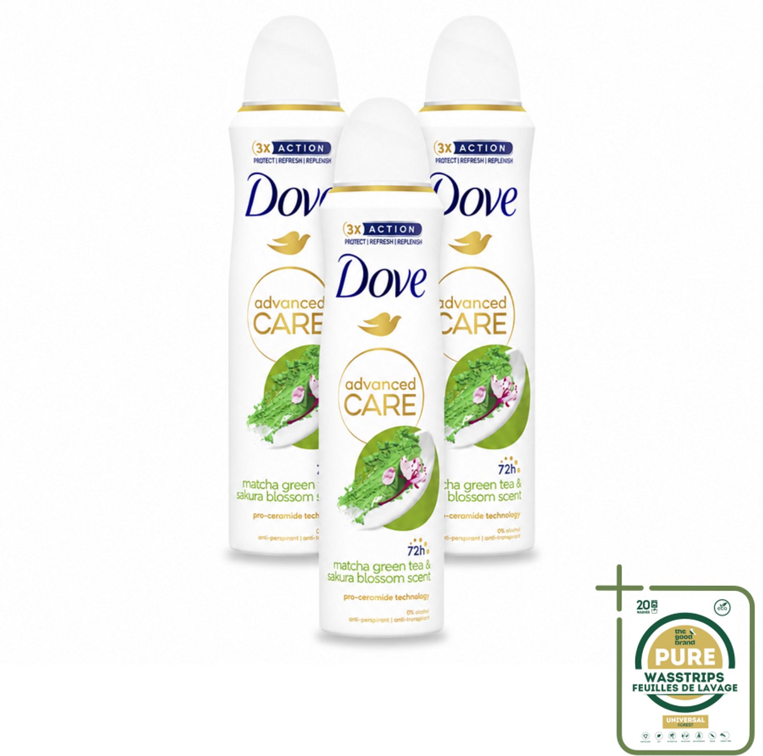 3 x Dove Deodorant Spray - Matcha & Sakura - 150 ml - Deodorant Spray - Anti-Transpirant - Matcha & Sakura - Frisheid - Zweetbehandeling