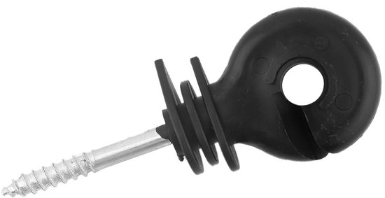 50 Stuks Zwarte Schroef-in-ringisolatoren Schrikdraad Houten Paalaccessoires — afbeelding 5