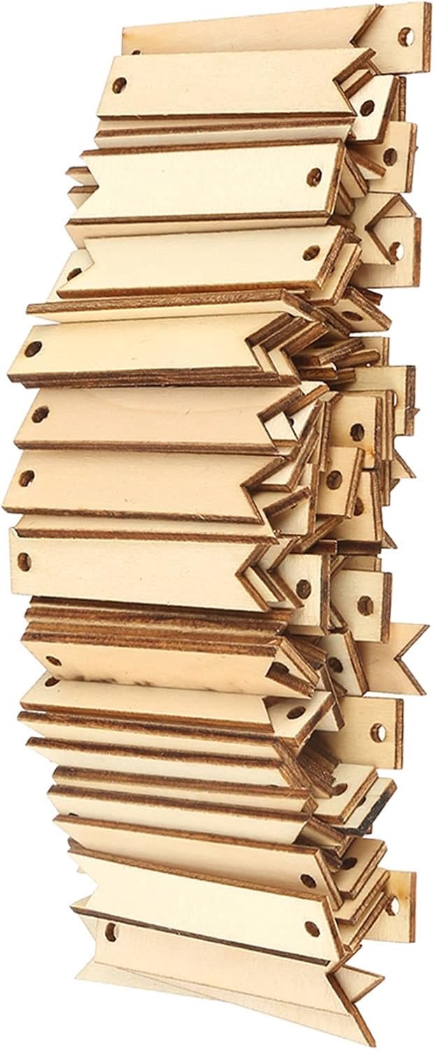 Annadue 100 Stuks Natuur Houten Labels voor Muur Bruiloft Feest Decoratie