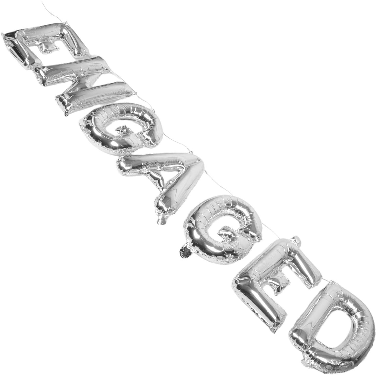 Zilveren Folie Ballonset Engaged Letters voor Verlovingsfeest Foto Achtergrond Bruiloftsdecoratie Aanzoekfeest Eenvoudig Te Monteren voor Meerdere Gelegenheden