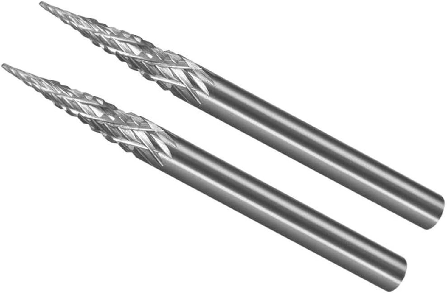 Rotonde Carbid Freesjes met 1/8" Schacht en Dubbele Snede, Geschikt voor Metaalbewerking - 2 Stuks, Precisie Gereedschap voor Vormen en Afwerking