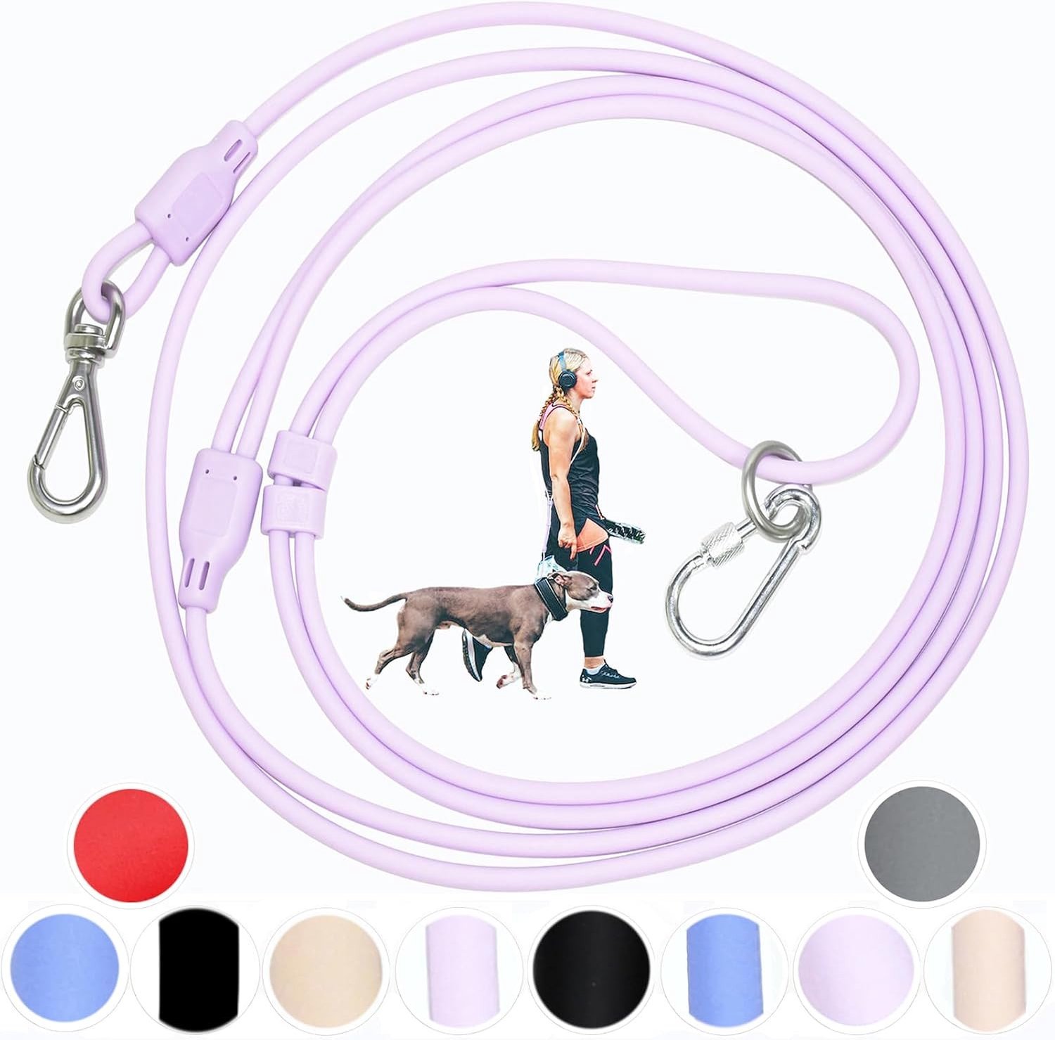 Handsfree Antitrek Hondenriem - Paars - Verstelbaar van 1,2 m tot 2,5 m - Waterdicht en Lichtgewicht - Voor Kleine Honden