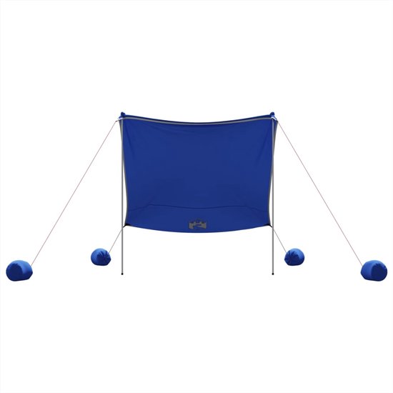 vidaXL - Strandluifel - met - zandankers - 214x236 - cm - blauw van Vidaxl — afbeelding 2