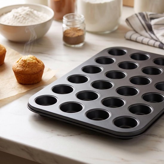 4 stuks muffin bakvorm voor 24 mini muffins, 35,5 x 26,5 x 2 cm muffinvorm — afbeelding 4