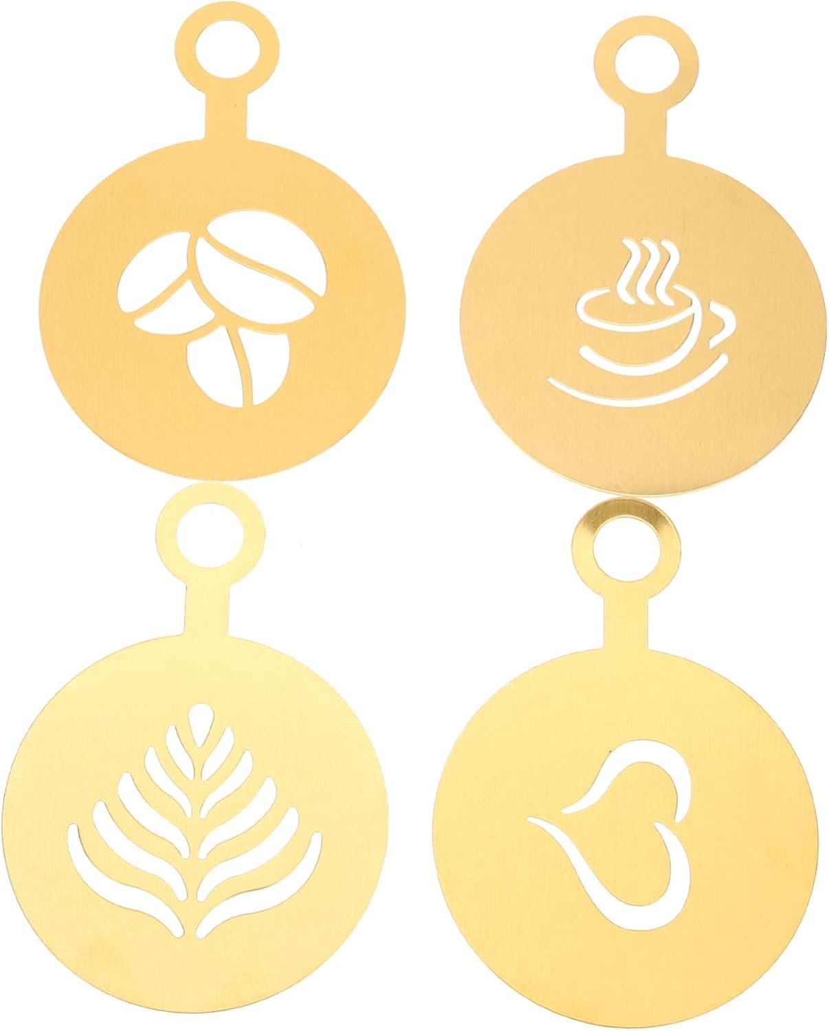 Latte Art Mold Set 4 Stuks Rvs Print Mallen Stencils voor Koffie Kunst Stencil Sjabloon Melkschuim Sjablonen