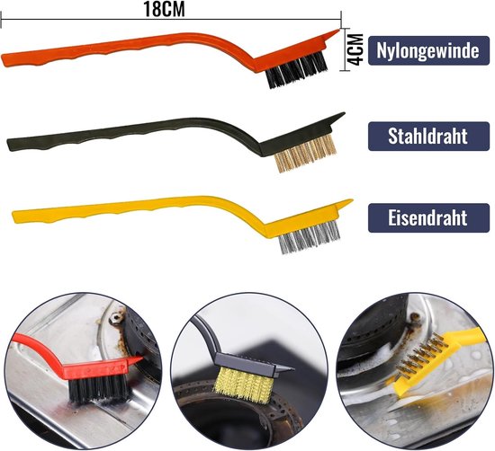 Spleetreinigingsborstelset - Multikleur - Set van 5 Stuks - Inclusief Diverse Borstels en Reinigingsschrapers - Voor Badkamers en Keukens — afbeelding 3
