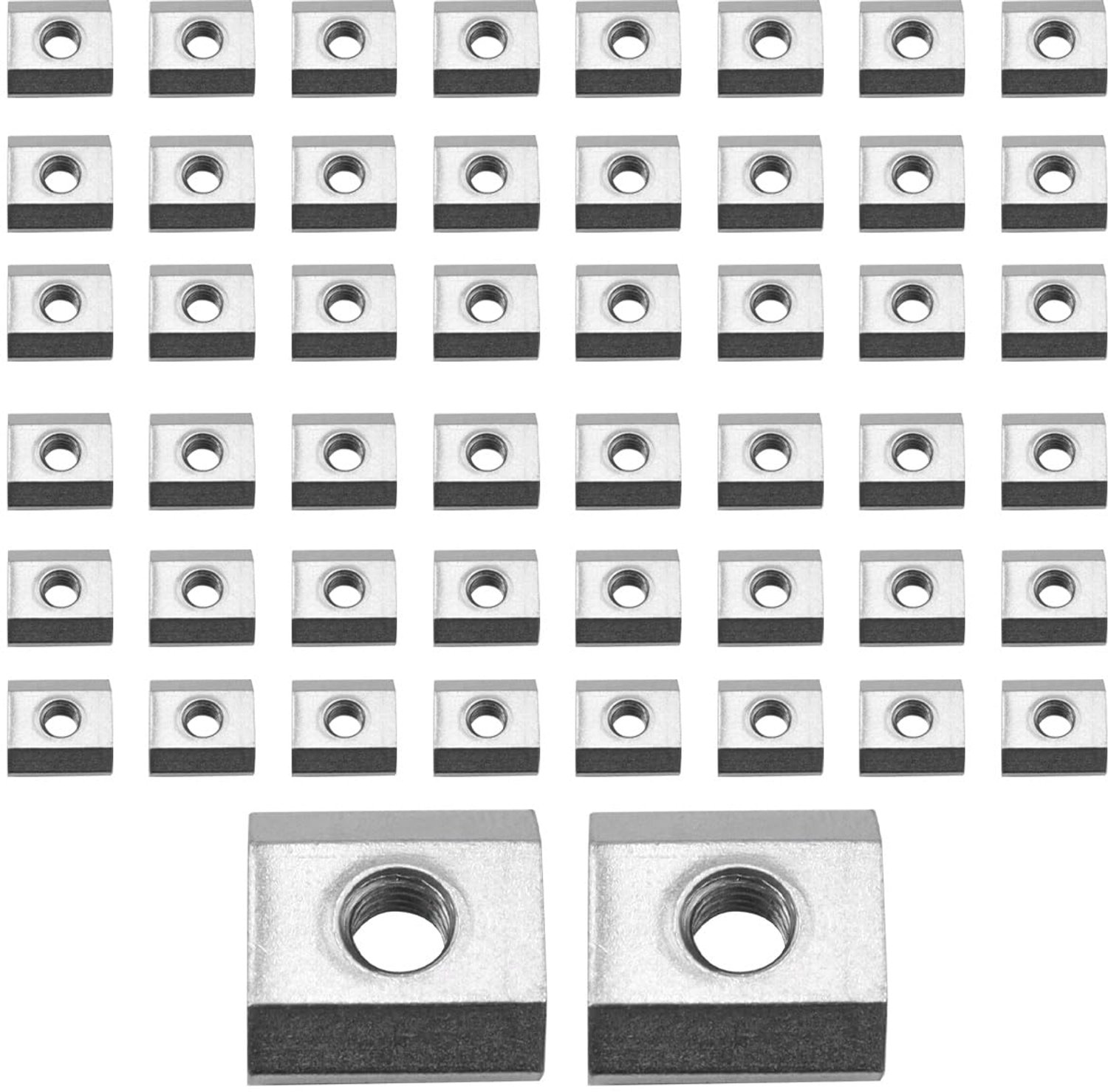 Sleufhamer T-inzetstuk M6 - Vernikkeld carbon gecoat - Hoge hardheid - Voor 3030 serie aluminium profiel - ShopVlot