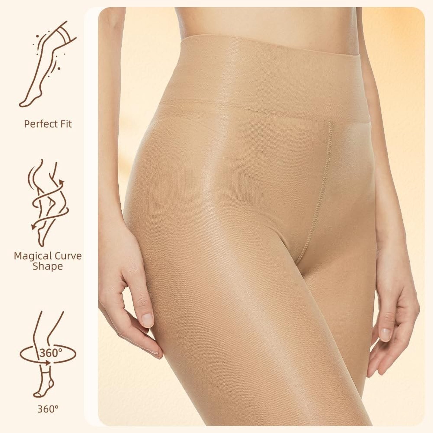 Elegante Glanzende Panty’s voor Dames | Semi-Transparant, Ultra-Transparant, Duurzaam, Natuurlijke Glans, Onzichtbare Lichaamsvormende Effecten