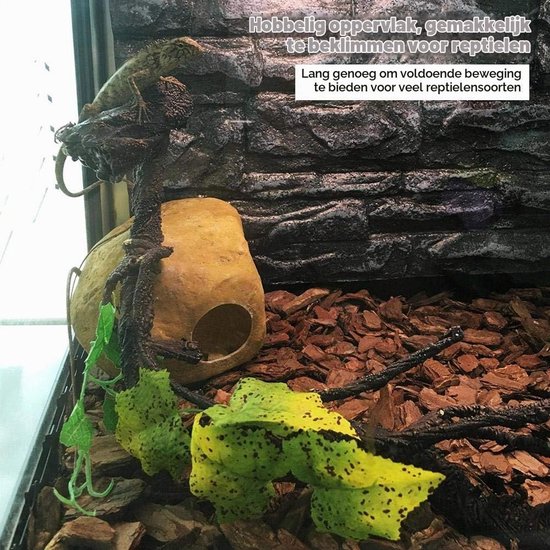 Reptiel Wijnstokken Kunstmatige Klimmer Jungle Bocht Huisdier Habitat Decor voor Hagedissen Kikkers Slangen, L — afbeelding 3