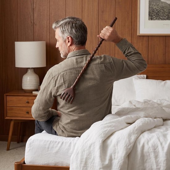 2 Stuks Houten Back Scratcher met Lange Steel Natuurlijk Houten Massager voor Moeilijk Bereikbare Itches Veilig voor Gevoelige Huid Ontspannende Houttherapie voor Mannen Vrouwen — afbeelding 3