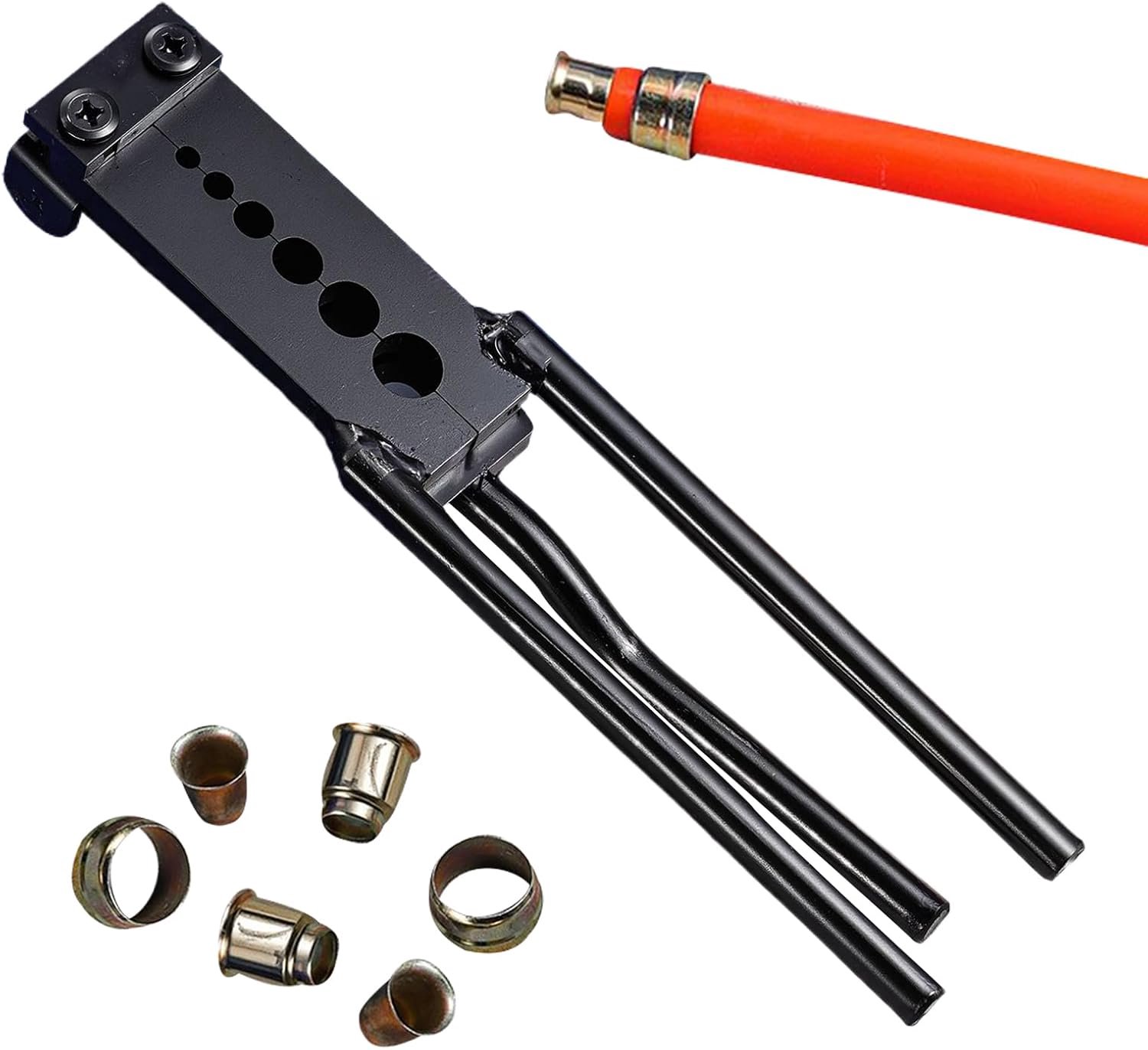 Handmatige koperen buisronder | Pijp Reparatie Tang | 6 Gaten Handmatige Pijp Rounder Tool voor Koeling Repareren Sanitair Diameter 0.16/0.20/0.28/0.35/0.43/0.51 Inch