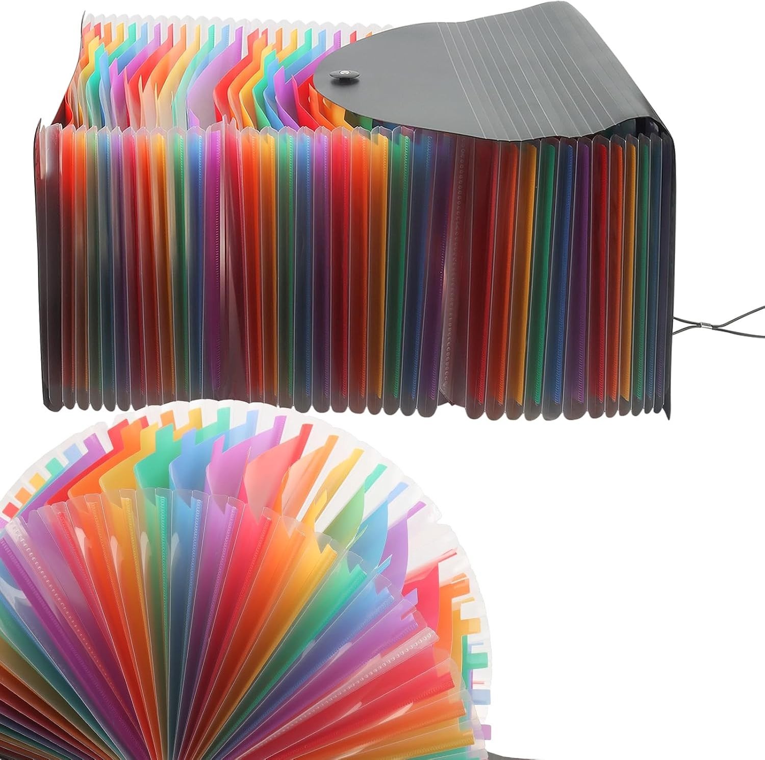 37 Compartimenten A4 Uittrekbare Bestandenmap, Multi-kleurige A4 Accordion Organizer met Deksel en Index, A-Z Scheidingsbladen voor Documenten en Papieren