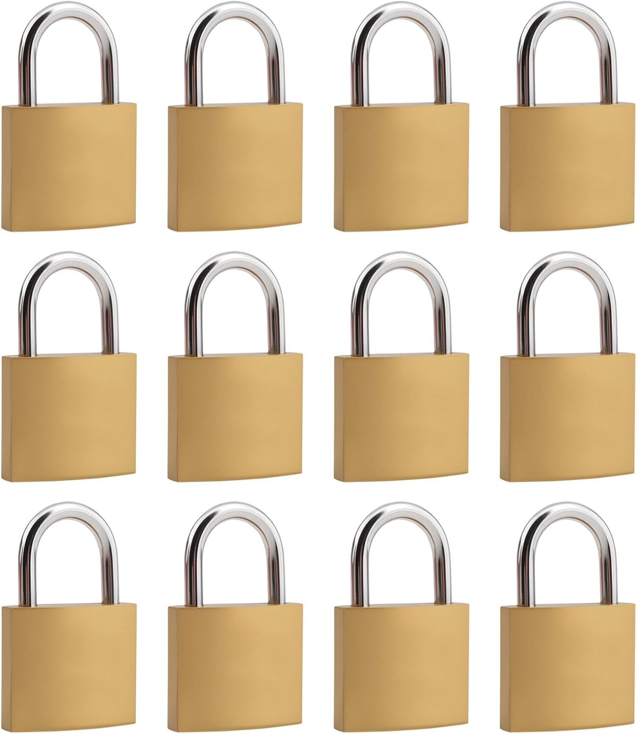 12 Stuks Kleine Messing Hangsloten met Sleutel - Mini Hangslot voor Koffers, Gym Lockers en Beveiliging 32x12x50mm
