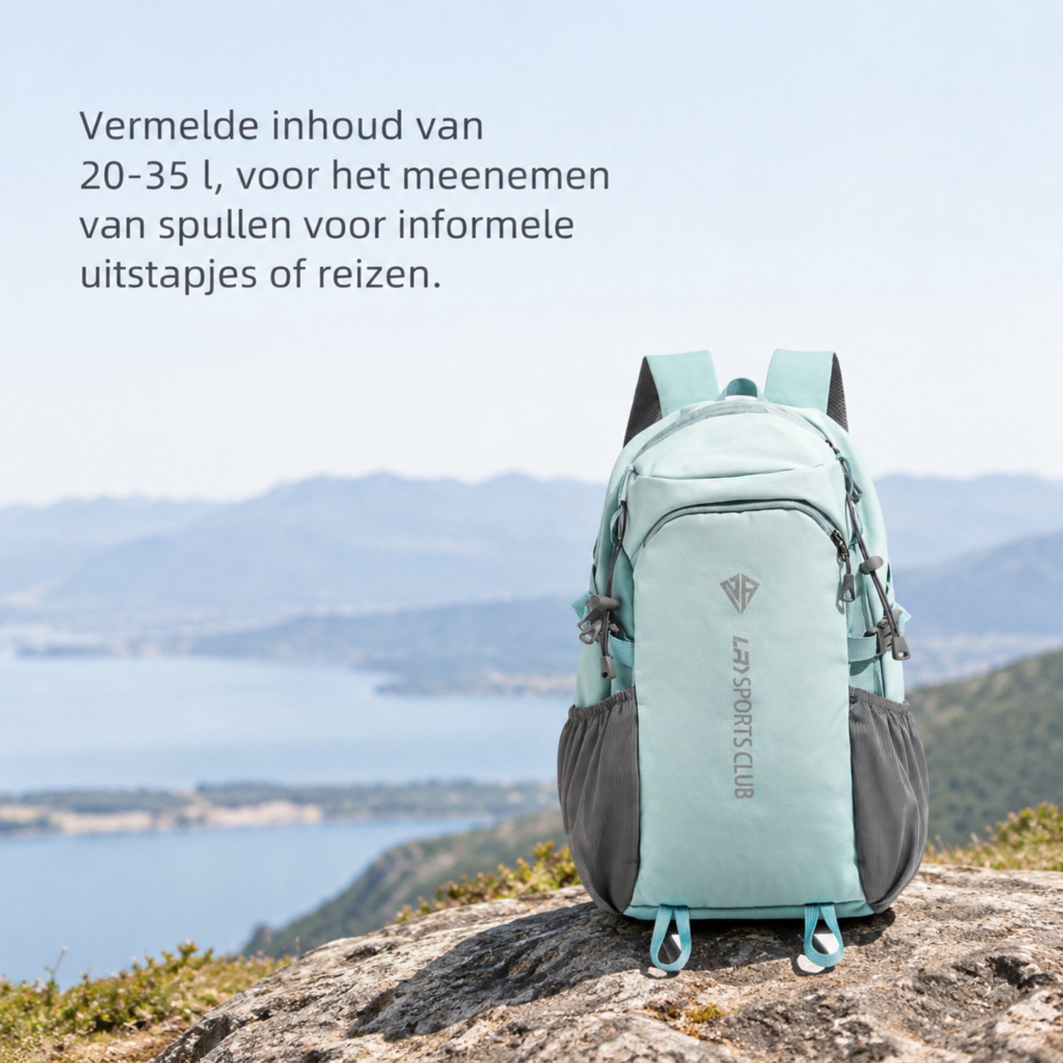 Rugzak - 20-35 l - met luchtkussen-schouderbanden - blauw