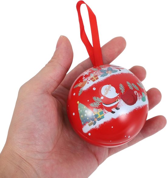 5 Stuks kerst hangende decoratie opbergboxen snoep kerst decoratie koektrommel metalen blikken met deksel losse theepot kerstversieringen voor kinderen — afbeelding 5