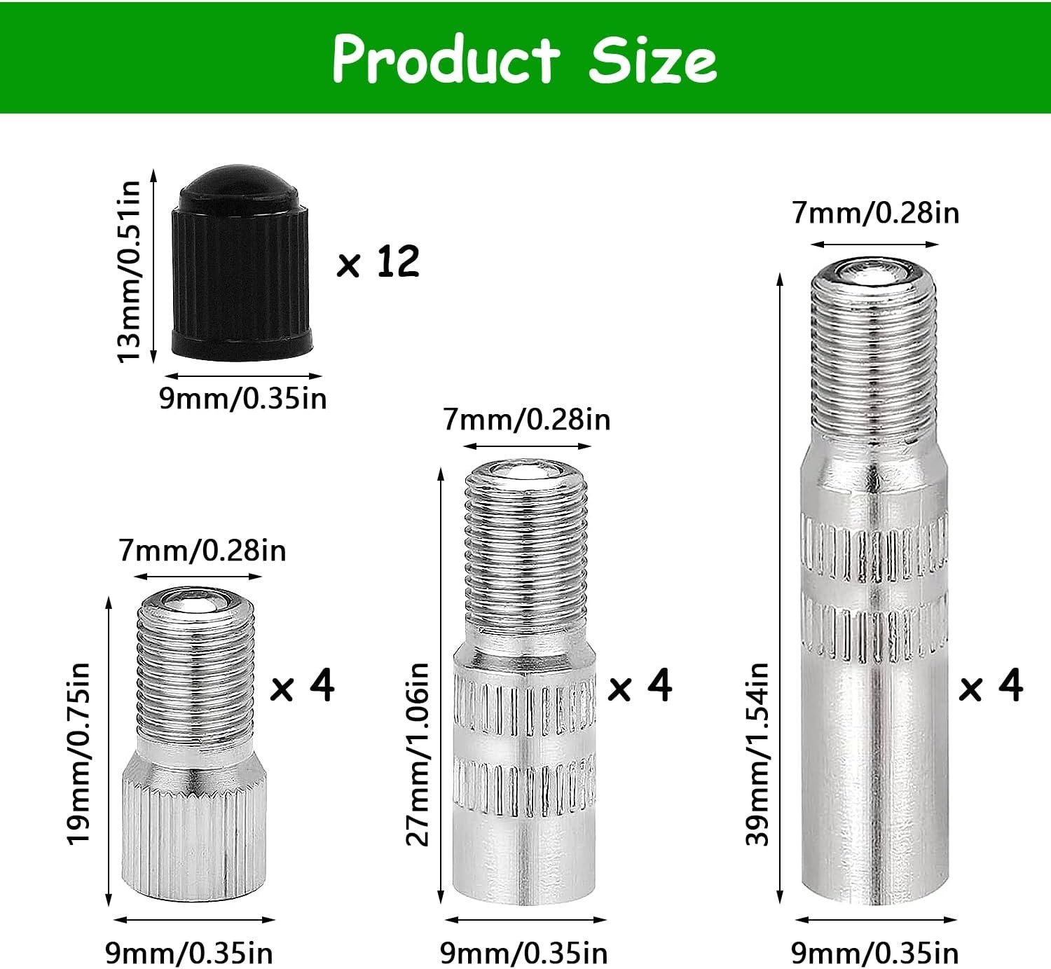 Ventielverlenging voor Autobanden - Zilver - 19 mm - Metalen Adapter voor Auto, Vrachtwagen, Bestelwagen, Caravan