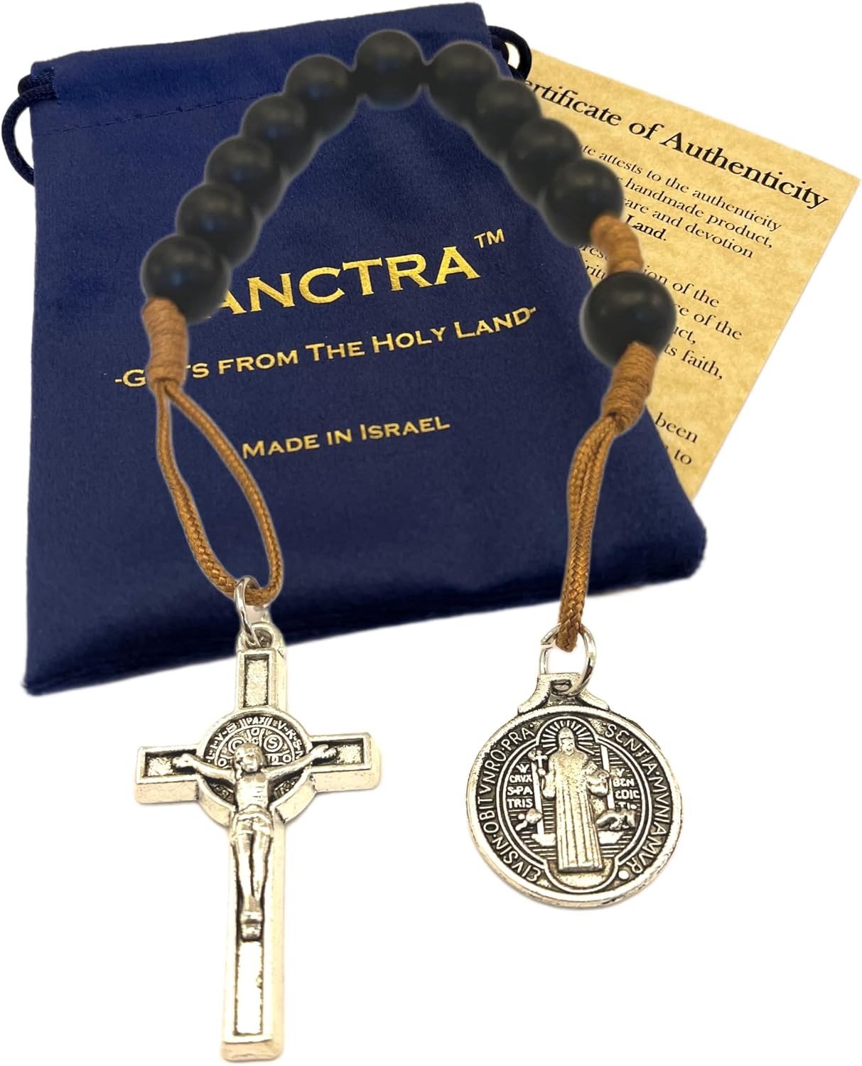 Pocket Rozenkrans - Handgemaakt - 18 inch - Gezegend in het Heilige Land - Voor Spirituele Verbinding