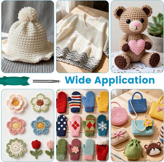 Complete Haaknaalden Set van 9 Stuks, Ergonomische Handgreep, Ideaal voor Beginners en Liefhebbers van Breien en Haken, Perfect voor Sjaals, Truien en Handschoenen — afbeelding 4