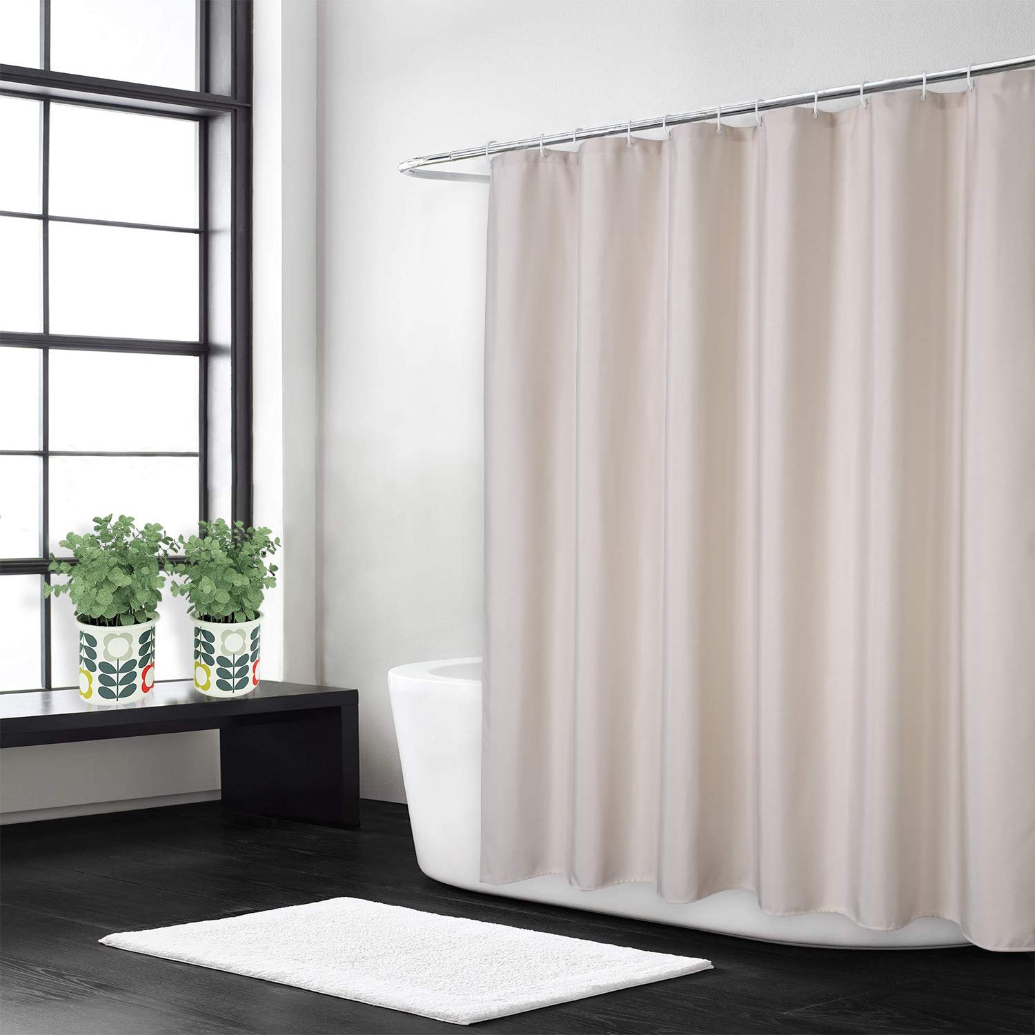Douchegordijn 80 x 180 cm - vlaslinnen - luxe hotelstijl - wasbaar en zwaar 240 g/m² - ShopVlot