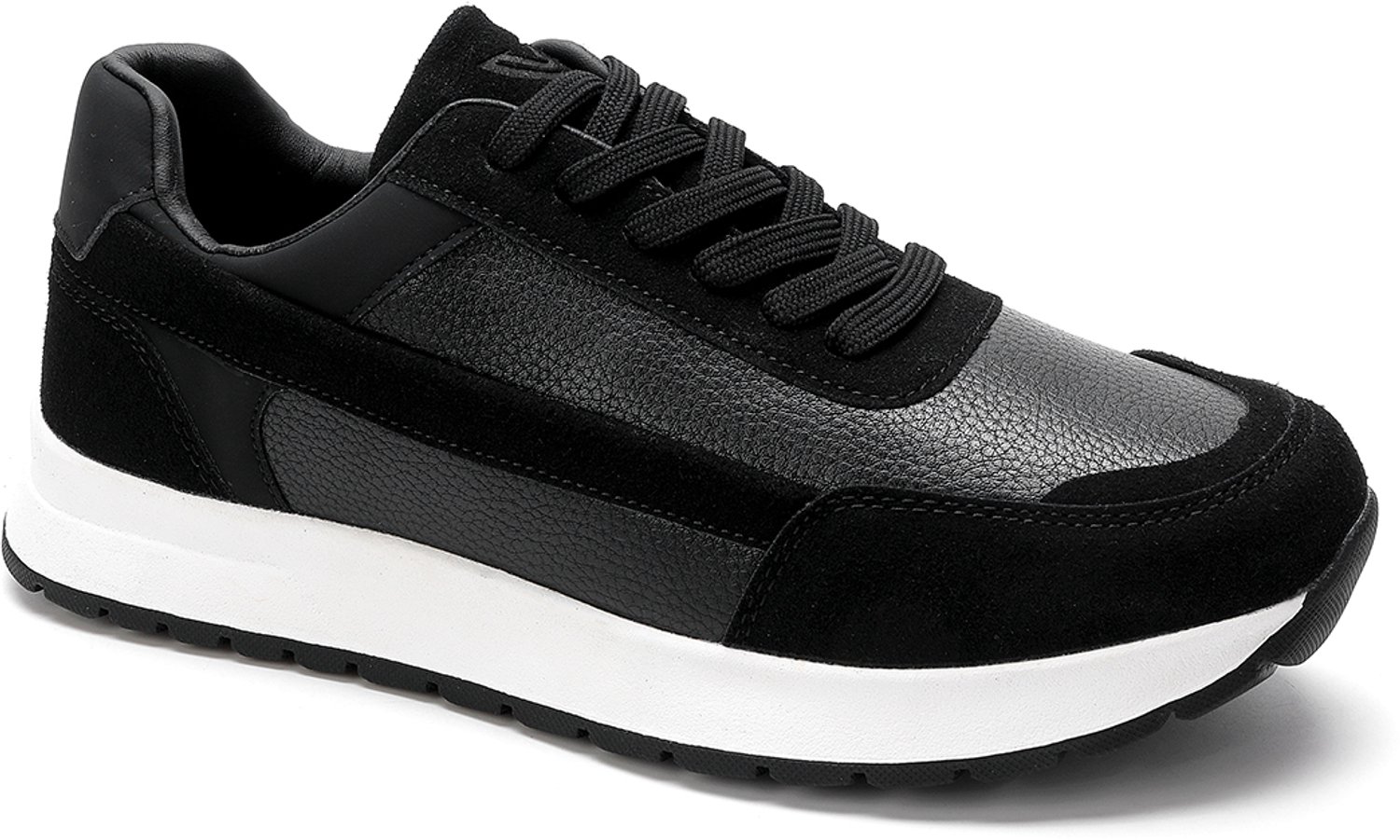 Vinto® Heren Schoenen - Lichtgewicht Sneakers - Nette Schoenen - Rubberen Zool - Met Veters - Zwart - Maat 41
