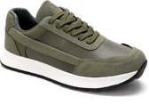 Vinto® Heren Schoenen - Lichtgewicht Sneakers - Nette Schoenen - Rubberen Zool - Met Veters - Groen - Maat 44