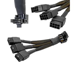 12VHPWR 600W 3x8 Pin naar 16Pin (12+4Pin) 90 Graden Hoekadapter Kabel voor Grafische Kaarten zoals RTX 4090, 4080 en 3090TI, Ideaal voor Gaming en PC-Bouw