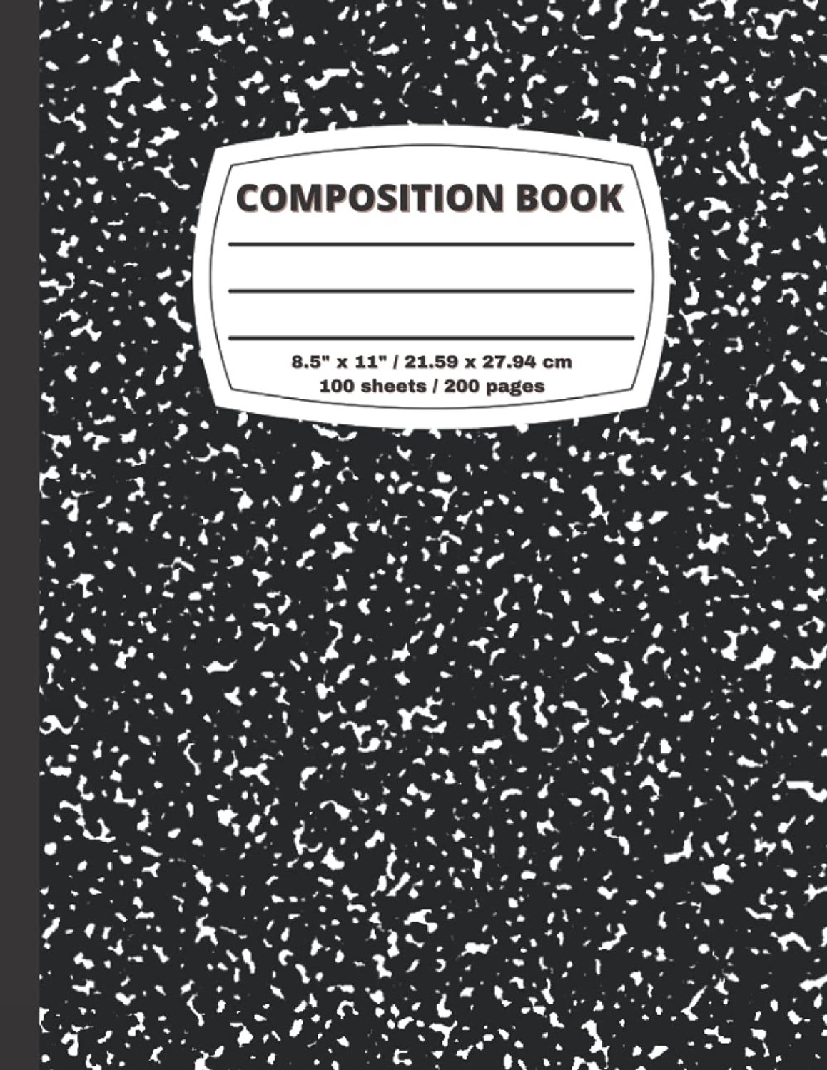 Composition Book: Black and White Marble Cover Composition Notebook, College Ruled, 200 pages, 8.5" x 11", Book for - ShopVlot