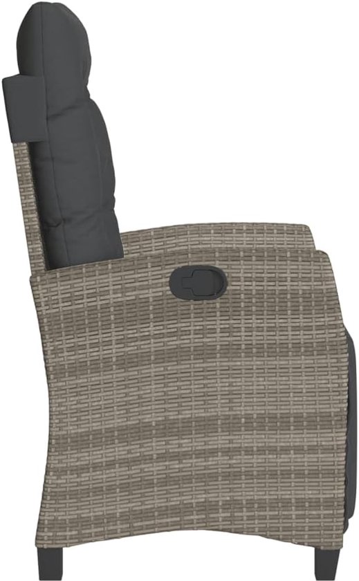 Poly rattan grijs met verstelbare rugleuning voor tuin of balkon Bistroset — afbeelding 5