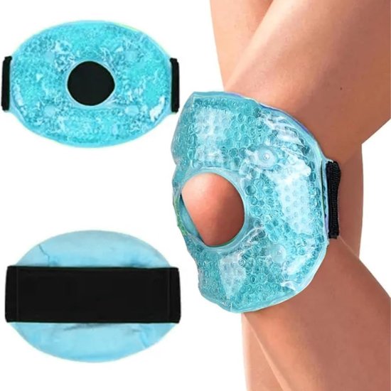 2 stuks gel-knie-koelpads met magische riemen, herbruikbare koelmanchet, koelkussen, koud, warm, kompressen voor kniepijn, gewrichtspijn, letsel, kneuzingen, blauw — afbeelding 5