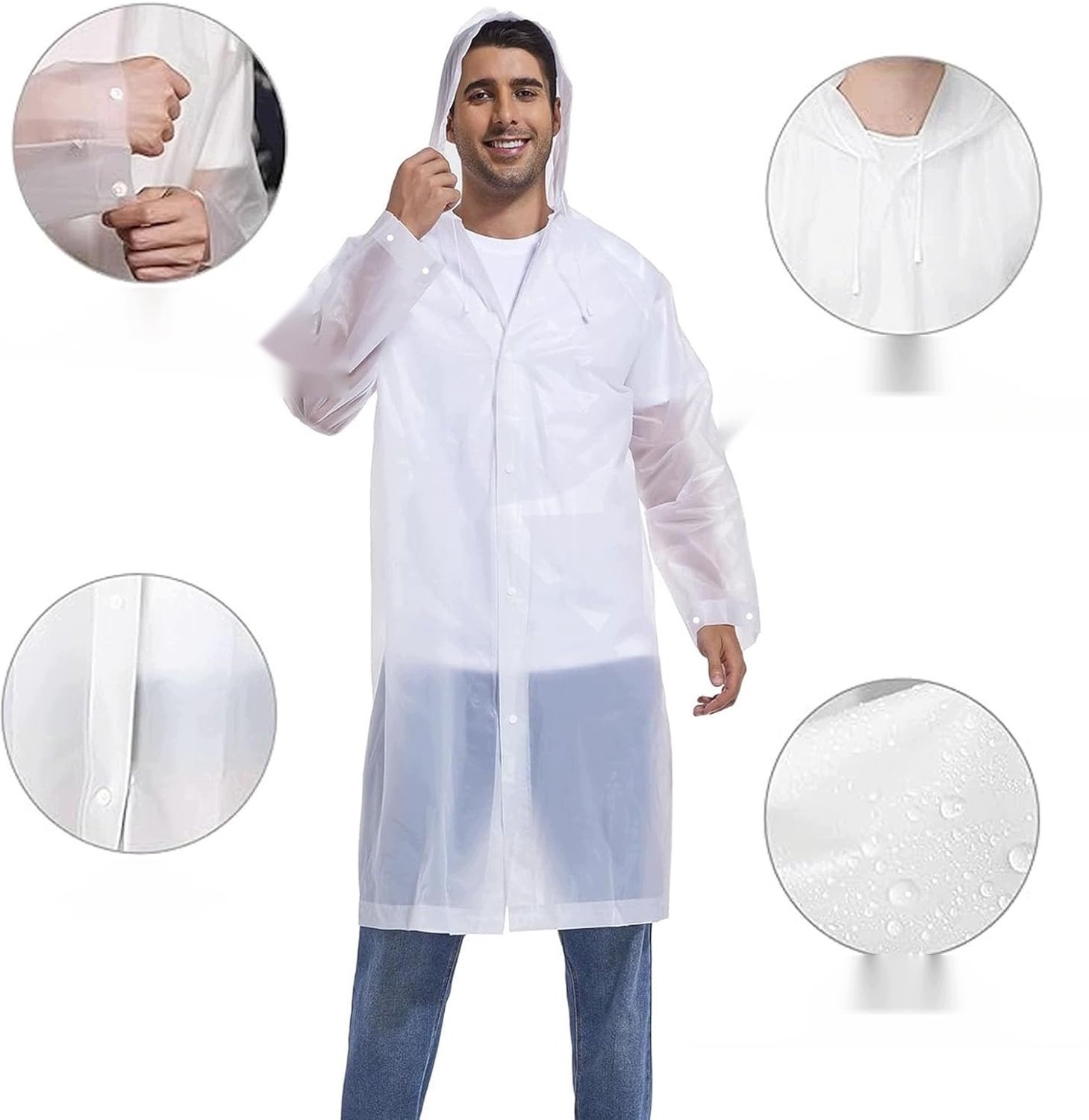 2x Waterdichte Poncho met Capuchon voor Volwassenen - Lichtgewicht & Herbruikbaar
