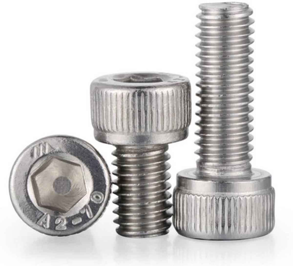 2 Stuks M10x50mm Fijne Schroefdraad Binnen Zeskant Socket Schroeven RVS