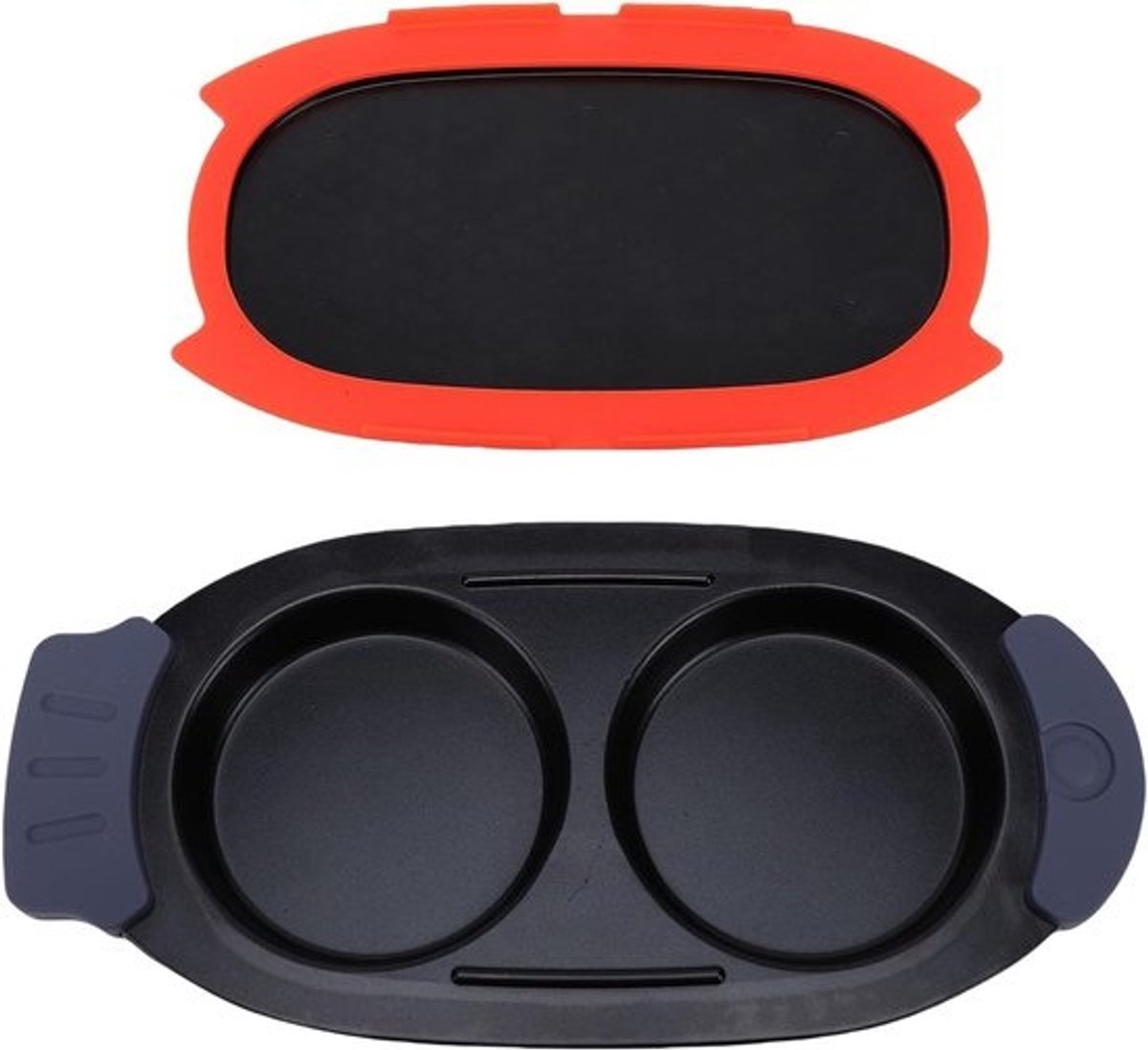 Magnetron Eierkoker - Eier Bereider - Snel Ontbijt Maken - Antiaanbaklaag Twee Holtes - Compact Draagbaar - Rood