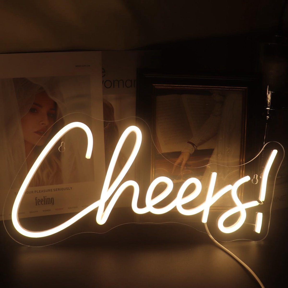 LED Proost Neonbord Woord Oplichtende Borden voor Slaapkamer Thuis Speelkamer Bier Bar Club Pub Hotal Bureau Wandkunst Decoraties Feestlicht (Warm wit)